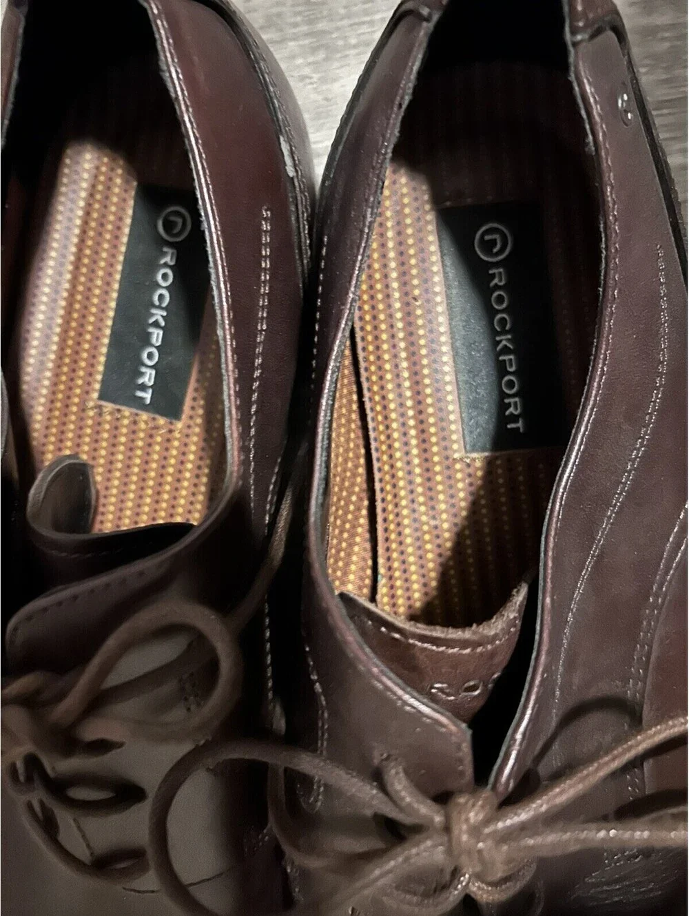 Rockport Brown Leather Lace Up Dress Oxfords Shoes Men's 10.5 M Walkability